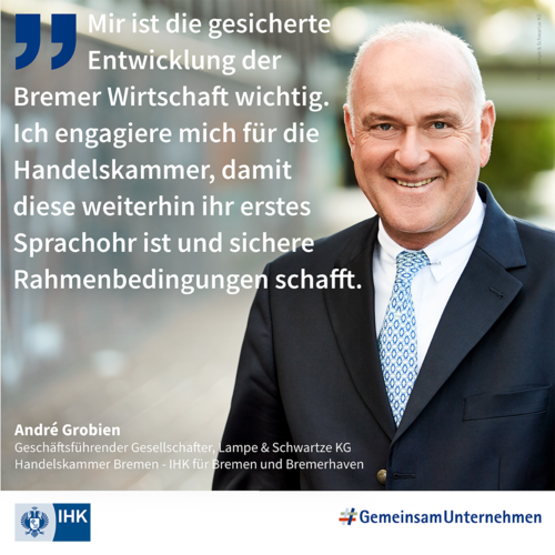 Unser geschäftsführender Gesellschafter André Grobien engagiert sich ehrenamtlich bei der Handelskammer Bremen