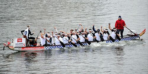 Das Team der Lampe & Schwartze Group beim Melitta Schlachte DrachenbootCup 2018